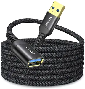 Câble de rallonge USB 3.0 en alliage d'aluminium mâle à femelle Câble de rallonge USB pour transfert de données Câble de rallonge USB 3.0 nylon