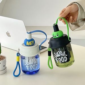 Nouvelle tasse de paille Portable pour enfants mignons Design aux grands yeux <span class=keywords><strong>Gaine</strong></span> de corde de transport à la mode Épaissie Boire directement pour les fêtes de l'<span class=keywords><strong>eau</strong></span> - Product Image 2