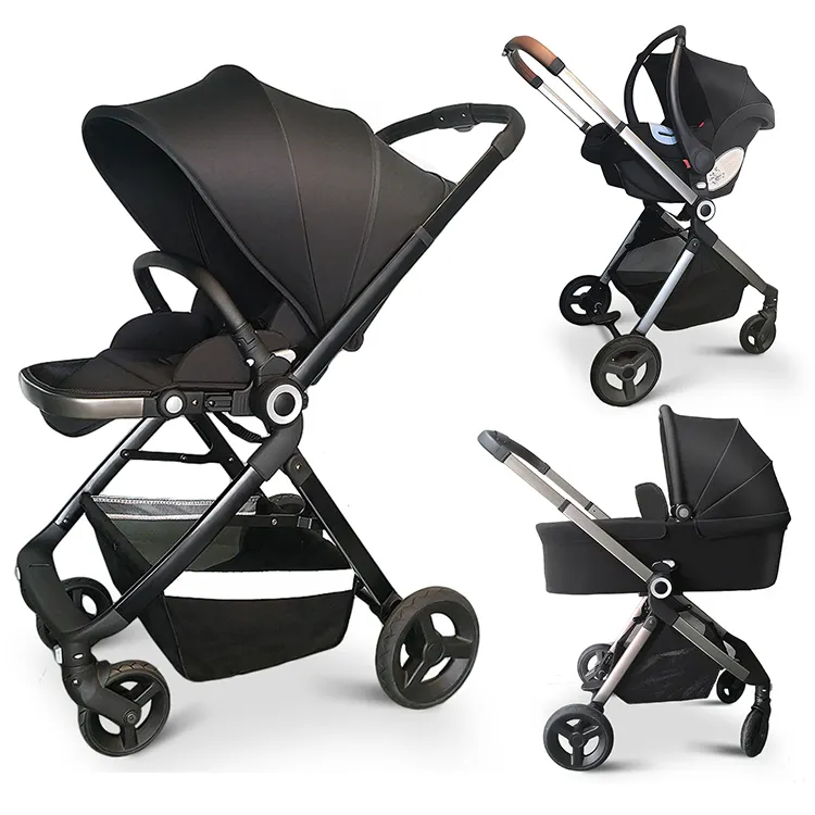 En1888 Wholesale Baby Stroller 3 In 1/good Quality Cheap Baby Pram/china New Design Black Luxury Baby Carriage For Sale