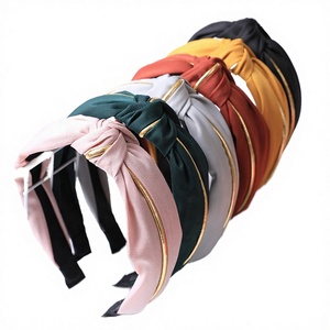 Fashion Women's Turban Headband with Knot Design European & American Style Fabric <b>Hair</b> <b>Band</b> 3.5cm Size for <b>Girls</b> - Product Image 3
