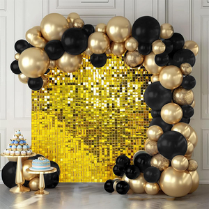 Pannello Murale Quadrato con Paillettes Lucide e Glitterate, Sfondo Argento e Oro Scintillante per Decorazioni di Laurea, Compleanno, Matrimonio - Product Image 3