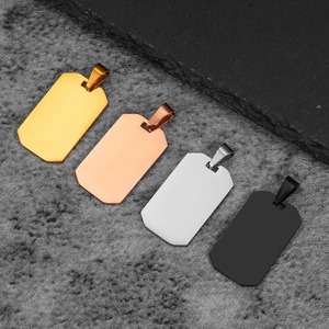Pendentif rectangulaire en acier inoxydable pour chien, vierge et gravable, collier unisexe pour usage quotidien, vente en gros - Product Image 4