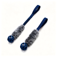 Jouet d'agilité pour chien Heather Bunny Rabbit Dental Tug en laine, avec récompense élevée, en peau de mouton, balle en caoutchouc respirante, bungee flexible et durable