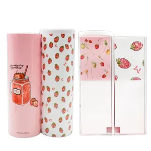 caja de lápiz de color rosa Suppliers-2020 nuevo diseño de Color rosa de doble capa caja de lápiz bolígrafo para chicas