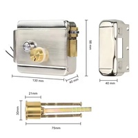 Système de contrôle d'accès par interphone de sécurité, serrure de porte magnétique électrique à double cylindre 12V