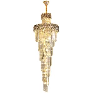 Modern Staircase Hanging Light Wedding Large Long Spiral Luxury Led Crystal <b>Chandeliers</b> for Home - Product Image 5