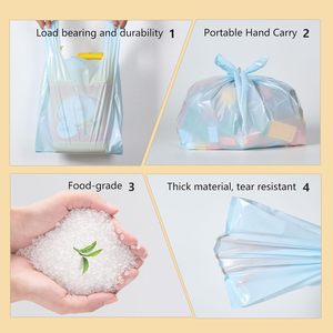 ถุงขยะแบบเสื้อยืด ถุงหิ้ว HDPE สำหรับซุปเปอร์มาร์เก็ตและใช้ในครัวเรือน ขายส่ง - Product Image 3