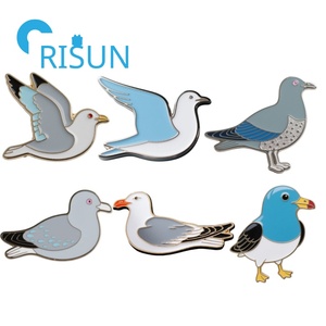 Personalizzato cartone animato metallo aringa gabbiano smalto gioielli spilla di uccelli di mare in smalto duro risvolto Custom Seagull Pin spilla - Product Image 1