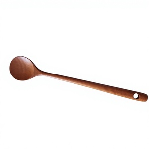 Reusable Wooden Spoons Set of 2 Natural Wood Cooking Utensils for <b>Kitchen</b> Stirring Mixing Serving - Product Image 4