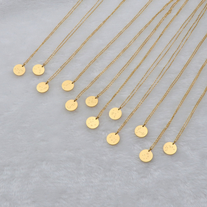 2025 <strong>Necklaces</strong> 18k Gold Plated Disc Engraved Horoscope Astrology <strong>Gemini</strong> Zodiac Sign Dainty <strong>Necklace</strong> for Women and Girls Birthday - Product Image 5