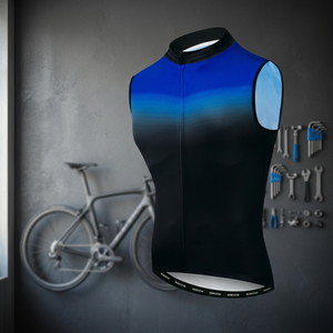Maillot de Ciclismo sin Mangas para Hombre WEIMOSTAR, Degradado Azul y Negro, Transpirable, para Adultos - Product Image 3