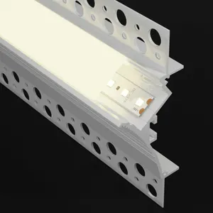 Plasterboard 5735B Aluminium 21mm LED Strip Light Channel Diffuser perforated outer Inserted Housing Seamless Aluminum Profile