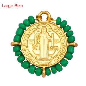 Mode Bohème Style Coloré Perles De Verre Pendentif Charme, Religieux Jésus Vierge Marie Bijoux Collier Bracelet Fourniture K50 - Product Image 6