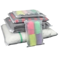 Sacs d'emballage en plastique biodégradable à fermeture éclair givrée avec logo personnalisé de haute qualité pour vêtements