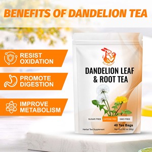 Té de Hoja y Raíz de Diente de León de Buena Calidad, Ayuda a Desintoxicar y Relajar el Cuerpo, Promueve la Salud Física y Mental, Sin OMG, 40 Bolsitas de Té - Product Image 2
