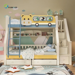 Cama alta y baja para niños, cama de madera maciza, litera, muebles de habitación para niños - Product Image 1