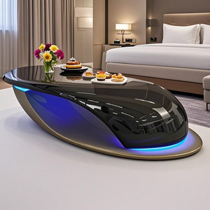 Mesa de Centro Escultural C135 de Alto Brillo, Mesa Pequeña con Forma de Nave Espacial Moderna y Futurista para Hotel, Villa, Sala de Estar - Product Image 3