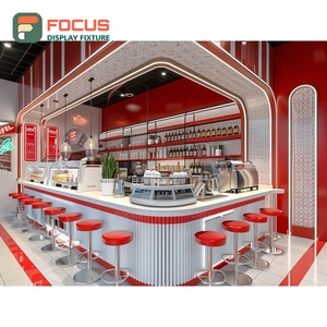 Expositor de café creativo con estantes escalonados para botellas de jarabe, estantería de exhibición de productos de madera mate para área de venta al por menor - Product Image 4