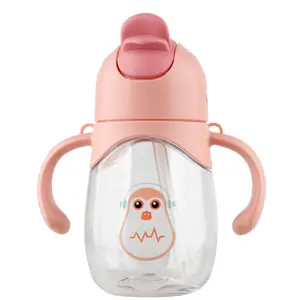 Vendita calda tazza per bere per bambini con manico in paglia con grande capacità portatile 420ML biberon gratis BPA