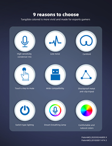 Một nút câm RGB USB máy tính để bàn chơi game Microphone Studio streaming Tripod condenser Máy tính để bàn RGB chơi game Microphone - Product Image 3