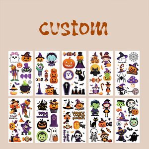 Autocollant de tatouage d'Halloween en vinyle imprimé personnalisé Autocollants déco animaux mignons de dessin animé Autocollant pour carte <span class=keywords><strong>Goo</strong></span> pour cadeau/journal - Product Image 3