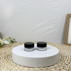 Pot en verre rond clair vide de 50ml avec bouchon à vis CR pour cosmétique - Product Image 4