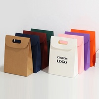 Sachet cadeau de luxe recyclable pour bonbons, avec logo personnalisé imprimé, en papier kraft à rabat, pour fêtes et événements