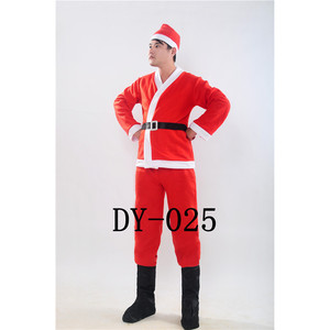 Costume de Père Noël pour homme, rouge et blanc, en velours, pour spectacle sur scène, ensemble complet, robe de Noël DY-025 - Product Image 1