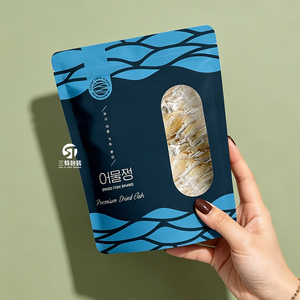 Sachet Doypack Personnalisé Imprimé en BOPP Stratifié Qualité Alimentaire avec Fenêtre pour l'Emballage de Poisson Séché - Product Image 1