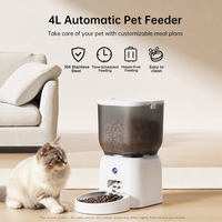 Distributeur automatique intelligent pour animaux de compagnie 4L, contrôle par application, alimentation à distance, enregistrement vocal 10s, distribution quantitative programmée pour chats et chiens