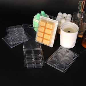 Velas de plástico transparente perfumadas colgantes, cubos de concha, molde de 6 cavidades, embalaje de concha de almeja, contenedores de cera derretida para <span class=keywords><strong>Tartas</strong></span> de cera - Product Image 2