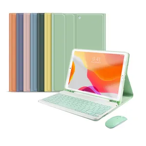 Casing Keyboard Mouse warna-warni untuk iPad 10.2 untuk iPad 9 8 Gen ke-7 untuk wanita pabrik grosir