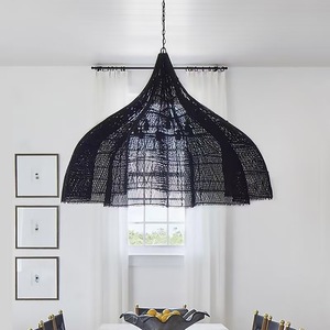 Lustre en rotin <span class=keywords><strong>rustique</strong></span> moderne fait à la main pour bureau à domicile hôtel Restaurant salon salons de thé séjours chez l'habitant avec interrupteur de commande - Product Image 1