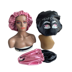 Gorro de satén personalizado Muyang con cordones ajustables de 54-56 cm, diseño estampado con personajes, gorro de dormir moderno para mujer, para uso doméstico. - Product Image 5