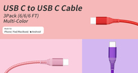 Cable de Datos Tipo-C a USB C de Carga Rápida para Accesorios de Teléfono Móvil, Proveedor de Fábrica
