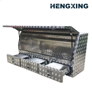 Boîte de rangement pour camionnette à 3 tiroirs entièrement ouverte en alliage d'<span class=keywords><strong>aluminium</strong></span> avec support OEM, résistante à la poussière, pour camionnettes et remorques - Product Image 1
