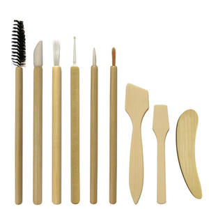 <span class=keywords><strong>Baguette</strong></span> de mascara en silicone et nylon manche en bambou écologique meilleure vente Brosse à lèvres Applicateurs de visière Outils de beauté en gros - Product Image 1