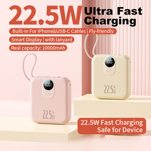 Wholesale PD 22.5W Fast Charging Powerbank with Built-in 2 <b>Cable</b> 10000mAh High Capacity Digital <b>Display</b> Portable Power Bank - Product Image 2