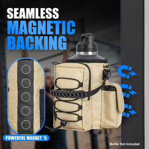 Pochette de transport magnétique pour bouteille d'eau de sport en tissu Oxford imperméable avec poche pour téléphone, accessoires de fitness et d'entraînement - Product Image 2