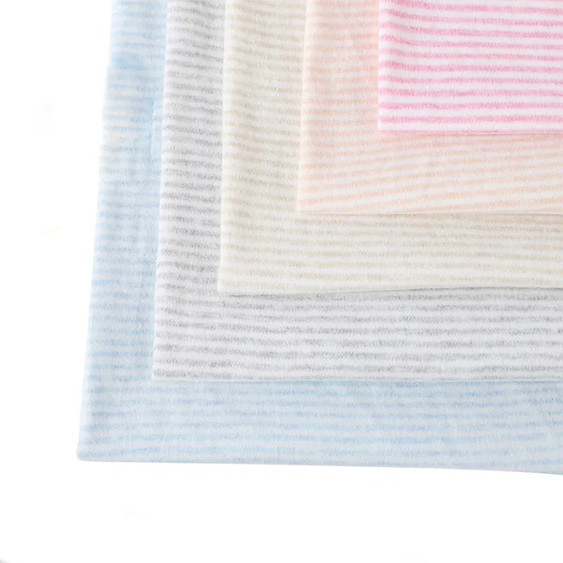 Anti Bacterial 60% Bamboo Fiber 30% Cotton Striped Knitting Baby Jersey Fabric For Kids Pajamas Sleepwear Clothing
