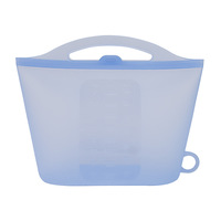 Sac de conservation en silicone alimentaire 100% sans BPA, réutilisable et personnalisé, pour la cuisine, capacité 200 ml, conception compressible, vente en gros