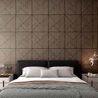 Panneaux muraux acoustiques insonorisants et imperméables en PVC 3D, grille géométrique auto-adhésive, décoration artistique moderne de grande taille pour chambres et salles à manger