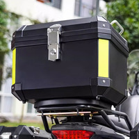 Vente en gros de boîtes latérales modernes pour moto, boîte supérieure en alliage d'aluminium de 45 L, bagages de voyage, boîte de rangement arrière