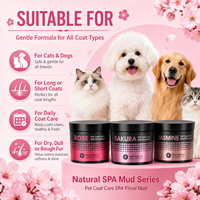 Boue de SPA florale naturelle pour chats et chiens, traitement hydratant pour un pelage doux et brillant, soin de toilettage pour animaux de compagnie à la rose, à la cerise et au jasmin