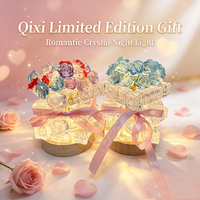Veilleuse Rose en Cristal DIY : Kit Fait Main à Brancher, Lumière Blanche Chaude, Décoration de Bureau Rustique à LED Scintillante, Idéal Cadeau