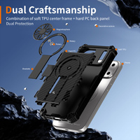 Étui de protection magnétique antichute avec airbag pour iPhone 17 Pro Max, compatible avec les modèles 16, 15, 14, 13, 12, 11, avec support robuste pour homme