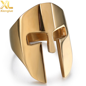 Anillo de Acero Inoxidable Personalizado Estilo Punk para Hombre, Anillo Vintage con Diseño de Casco Espartano, Anillo de Titanio para Hombre - Product Image 2