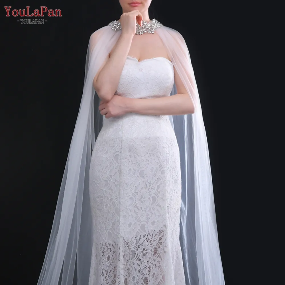 YouLaPan VG22 элегантное женское платье аксессуары накидка 3 М Тюль свадебное платье накидка со стразами ожерелье кардиган для вечеринки