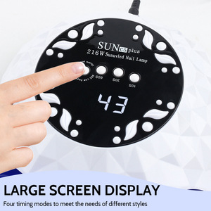 <span class=keywords><strong>Lampe</strong></span> à ongles <span class=keywords><strong>UV</strong></span> <span class=keywords><strong>LED</strong></span> haute puissance 216W, double source lumineuse, affichage numérique, minuterie multi-niveaux, séchage rapide, pour manucure et pédicure, usage professionnel en salon - Product Image 4