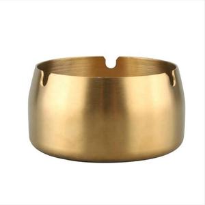 Round Durable Portable Ashtray Stainless Steel Ashtrays Tobacco Bowl Desktop Ash Holder Custom Logo